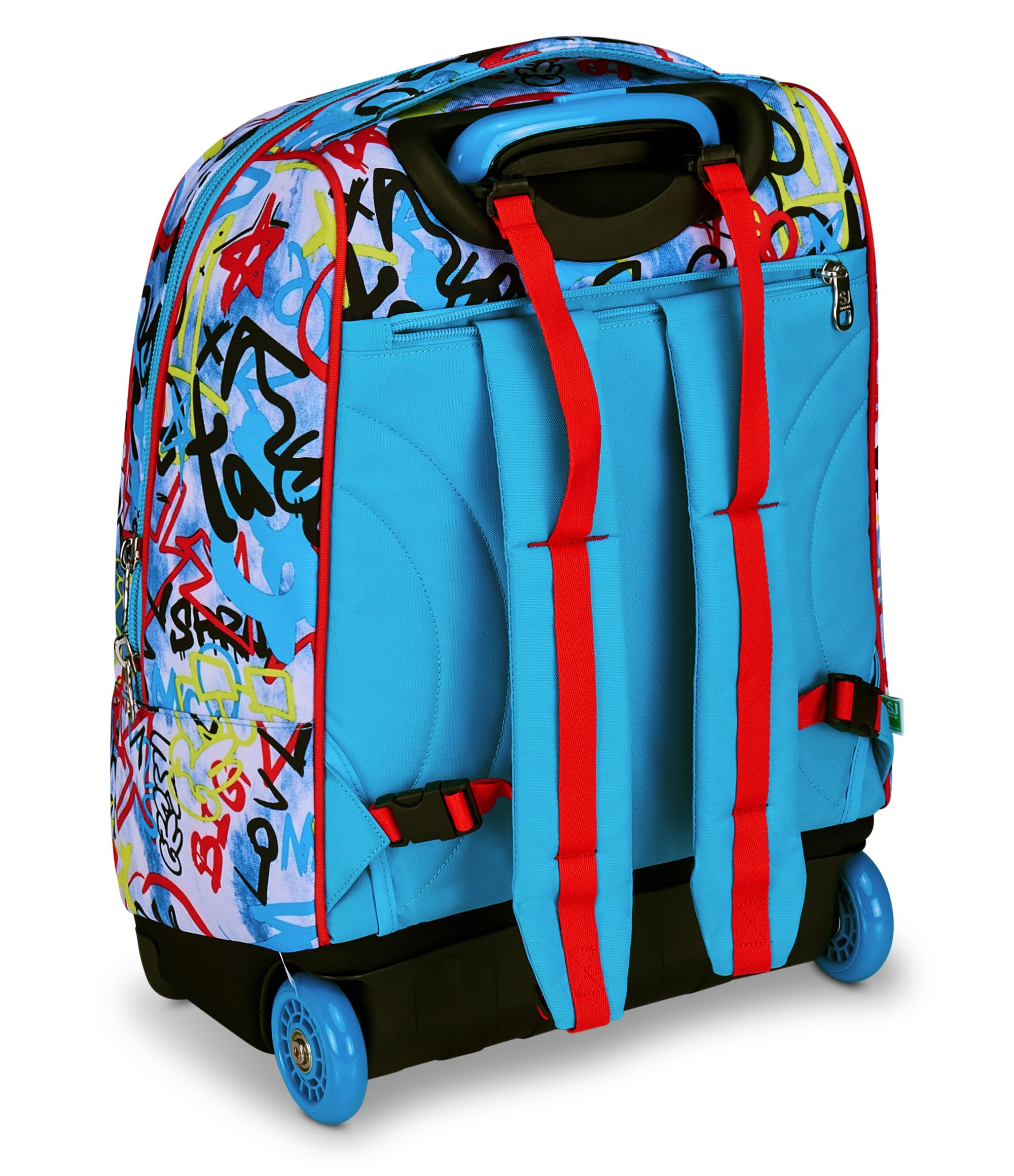 SJ GANG STYLE JAM GANG Trolley Scuola Fisso, Blu, 2 in 1, Doppio Uso, Trolley e Zaino, Zaino Scuola Elementare, Bambino