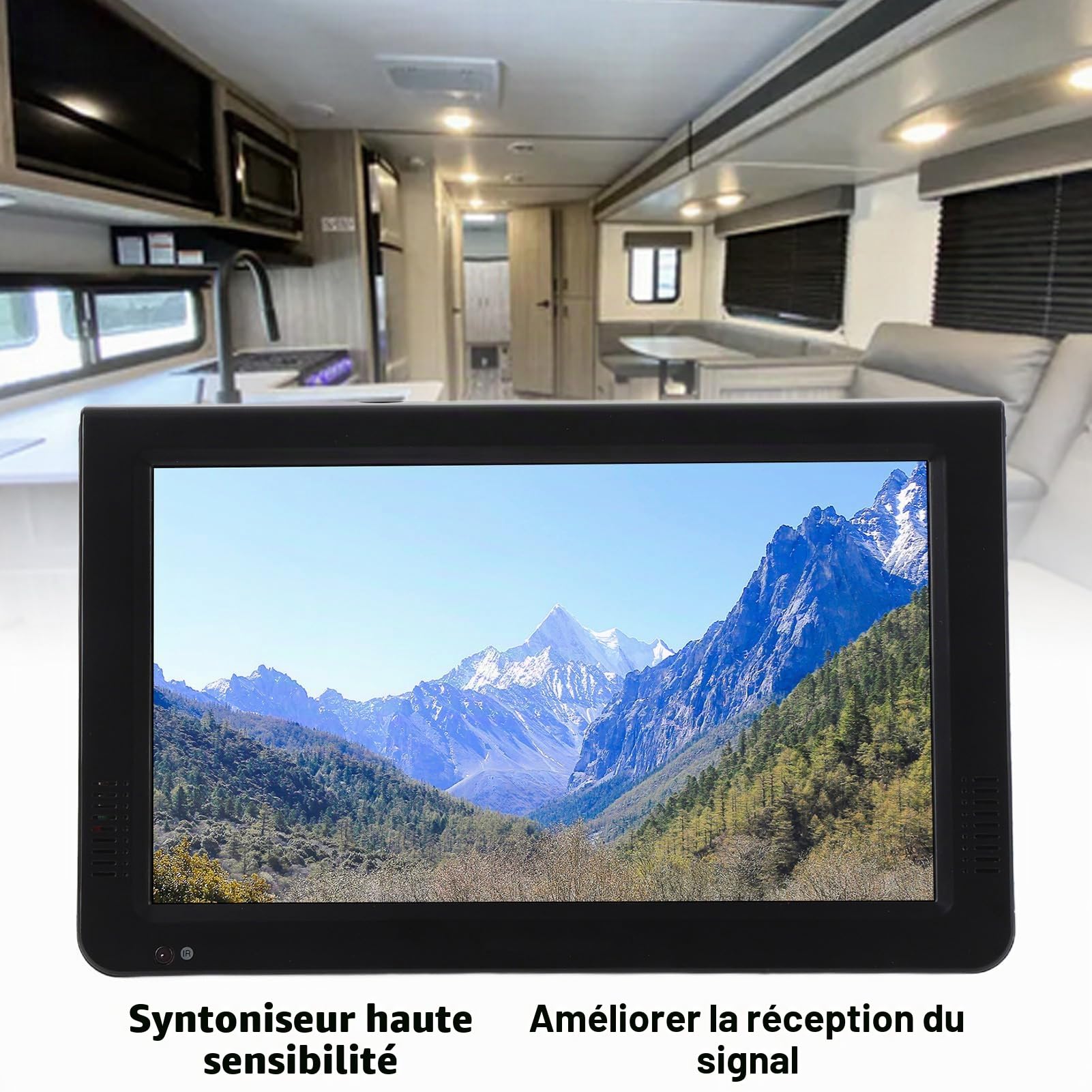 XUMIUZIY 10 "Small Portable TV, Télévision Numérique avec écran de Couleur LED, Batterie de 4000mAh, Tuner à Haute sensibilité, Port USB, Câble de Chargeur de Voiture à Aspiration, pour