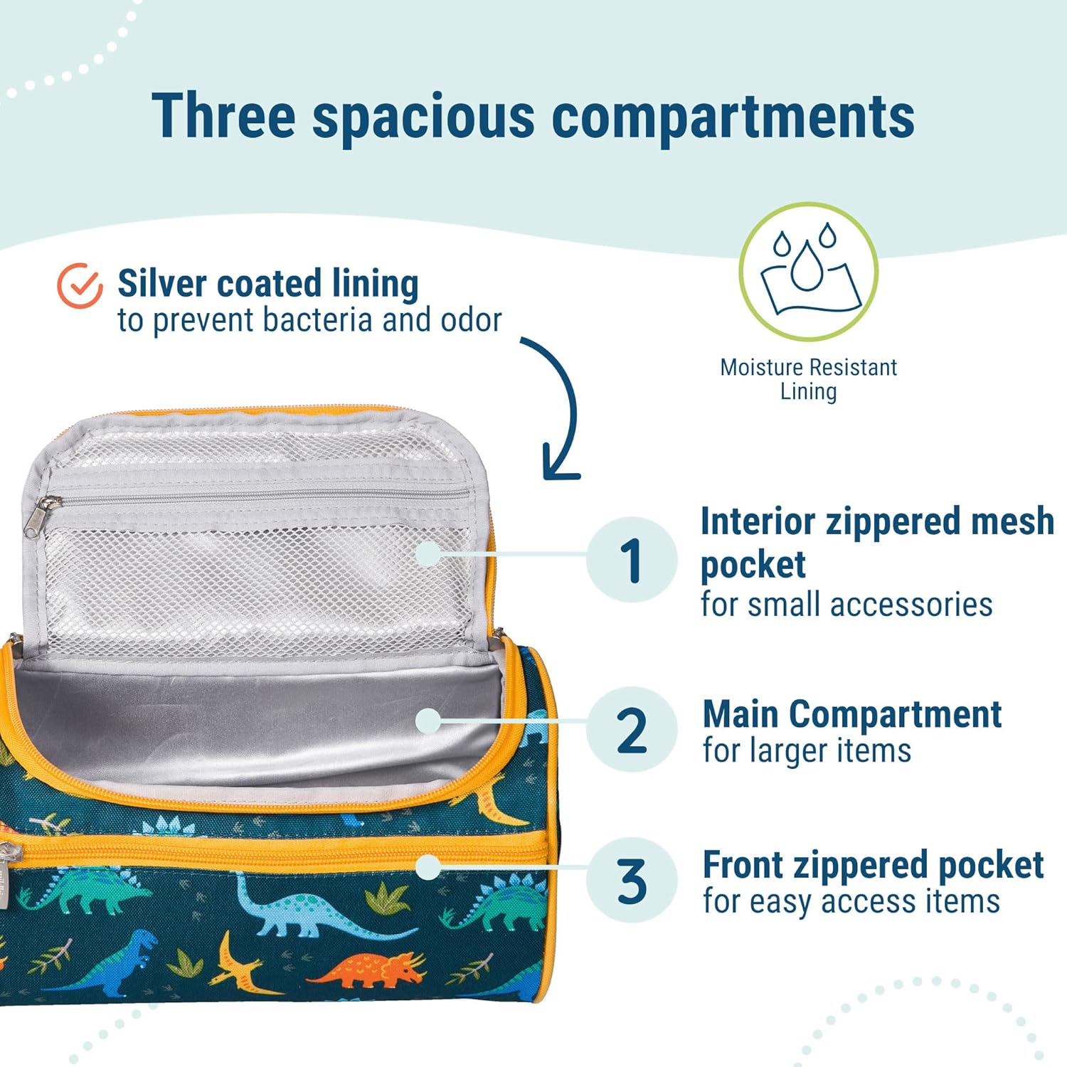 Wildkin Toiletry Bag for Boys and Girls, Ideal for School, Weekend, or Overnight Travel