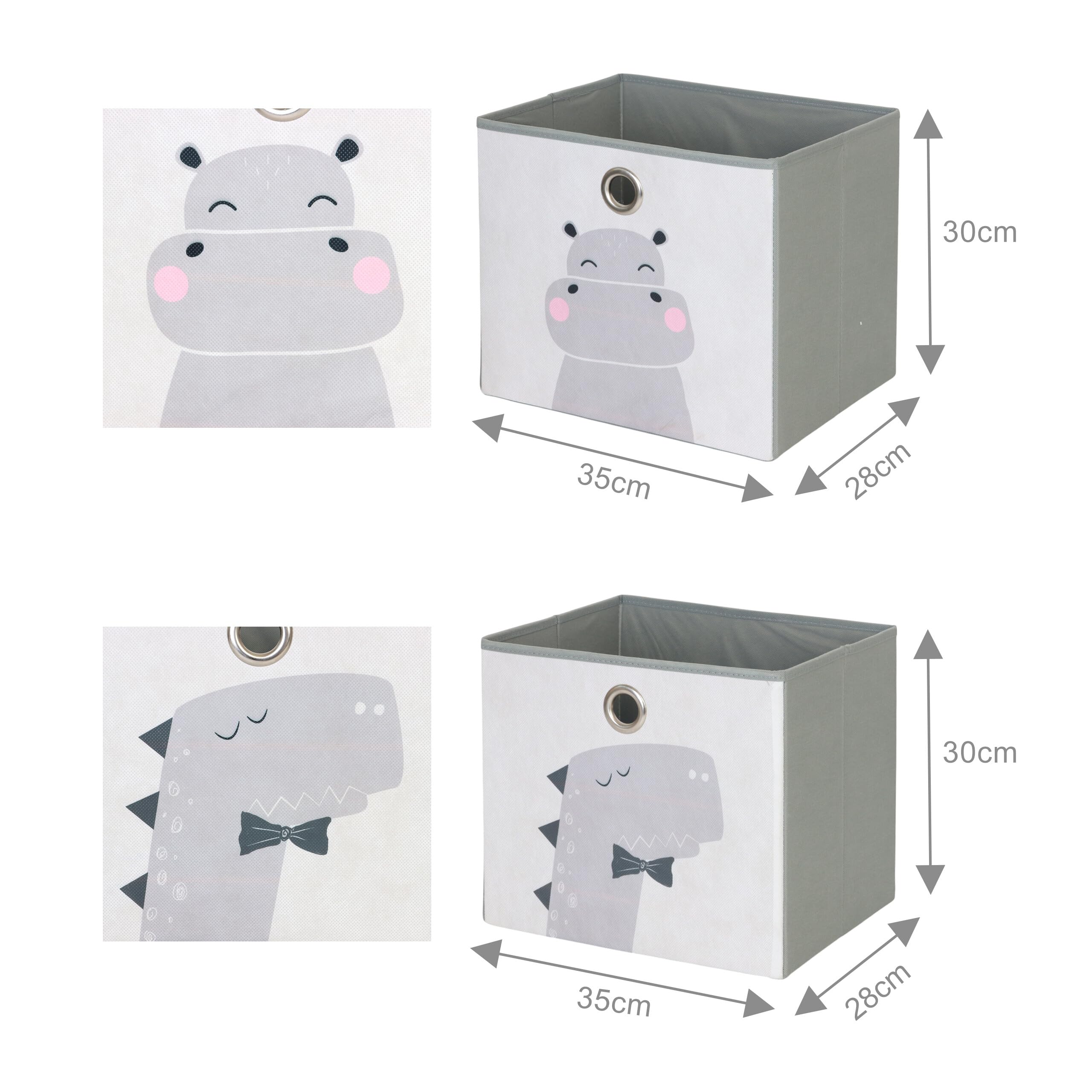 Panca per Bambini Relaxdays con Spazio per riporre, HLP: 72 x 79 x 31 cm, 2 scatole Pieghevoli, libreria, Bianco/Grigio