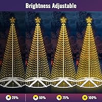 Vista 6 de Árbol de Navidad iluminado de 9.5 pies para exteriores con control de aplicación inteligente, luces de árbol de Navidad en forma de cono RGB