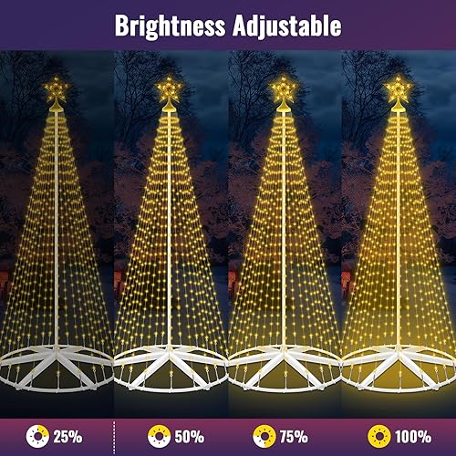 Miniatura 6 de Árbol de Navidad inteligente iluminado, 9.5 pies, 510 luces LED preiluminadas con sincronización de música, control remoto y aplicación, árbol de