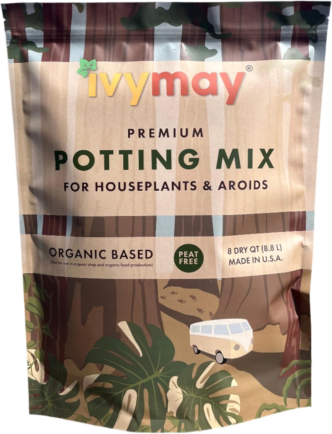 IvyMay Redwoods Potting Soil ― Organic Potting Mix for Indoor House Plants & Aroids, Ready to Use Potting Soil Indoor Plants with Perlite, Earthworm Castings, Essential Oils ― 4 qt (8 Quarts)