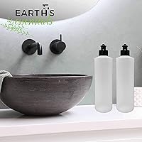 Vista 5 de Paquete de 2 botellas recargables de polietileno de alta densidad de 16 onzas con tapas dispensadoras superiores con botón de empujar y jalar, ideal