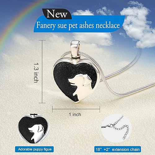 Miniatura 5 de Fanery Sue Pet Ashes Necklace Cremation Jewelry Pet Memorial Gifts for Loss of Dog Cat Pet Urn Necklaces Keepsake Sympathy Gift for Women
