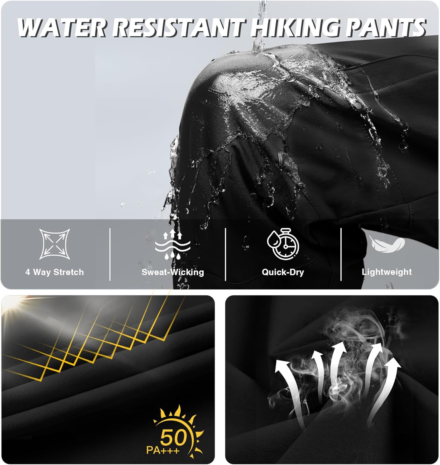 Women's Hiking Pants Water Resistant Quick Dry Lightweight Casual Cargo Pants Zipper Pockets Joggers Golf Travel HH2538 - Image 5