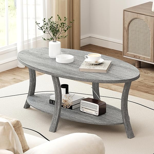 Gray Two-Tier Farmhouse Coffee Table