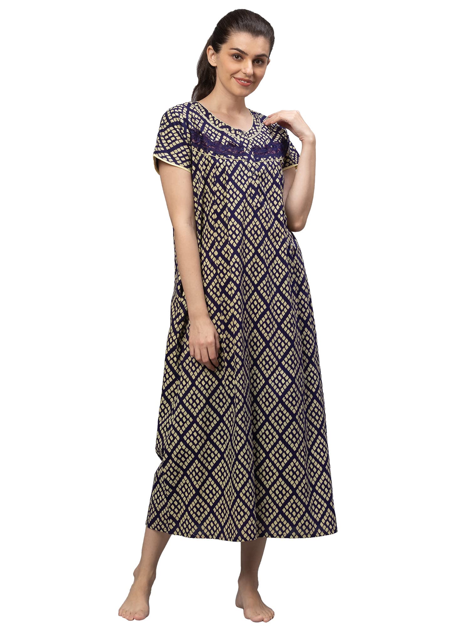 av2 Women Printed Cotton Nightwear Nighty|Womens Night Wear Maxi 7185-picture-31