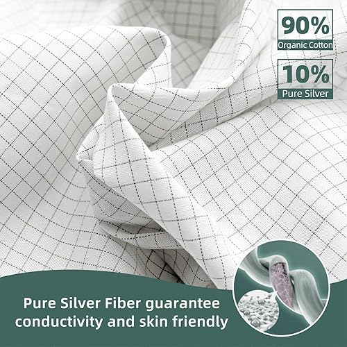 Miniatura 2 de Juego de sábanas bajeras ajustables Connect to The Earth's Energy de 18 pulgadas de profundidad, sábanas de cama para puesta a tierra