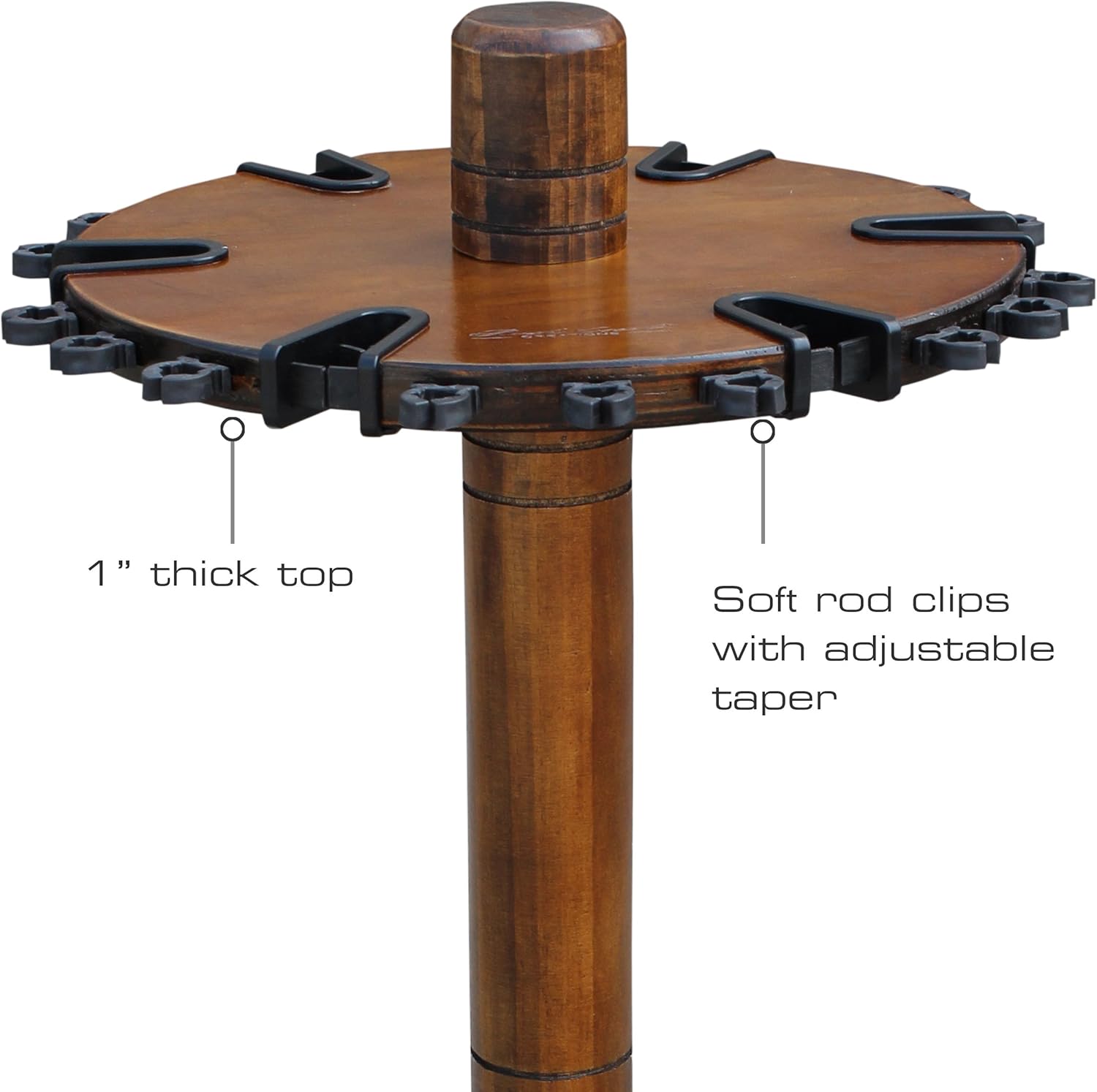 Rush Creek Creations Round Spinning 30 Fishing Rod Rack - No Tool Assembly - 360 Degree Rotation, Dark, Model:38-3006 : Sports & Outdoors