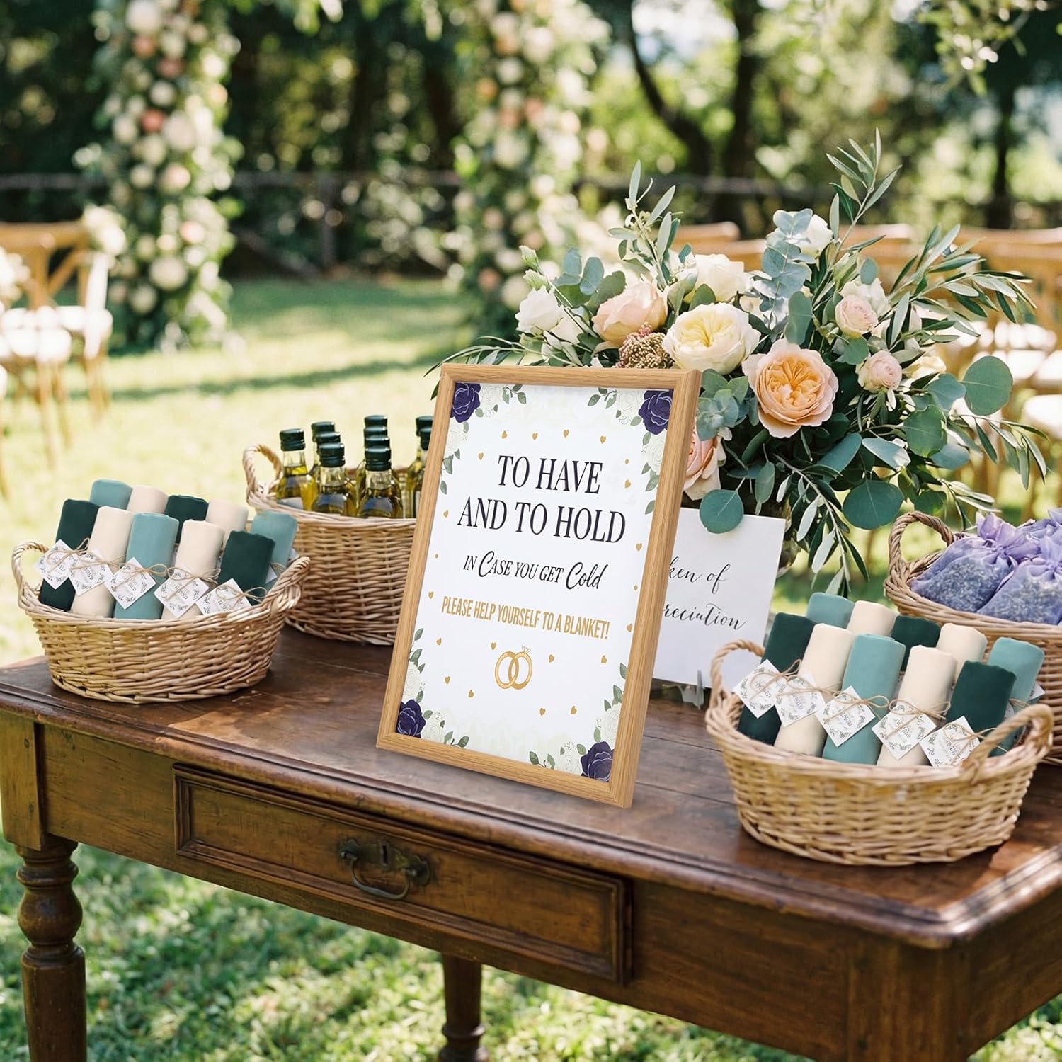 Hercicy 24 Pack Wedding Pashmina Shawls and Wraps Bulk 79 x 28 Inch with Wedding Sign and Cards Women Scarf Bridal Shawls Gifts for Guests Bridal Baby Shower Birthday Beach Outdoor Party