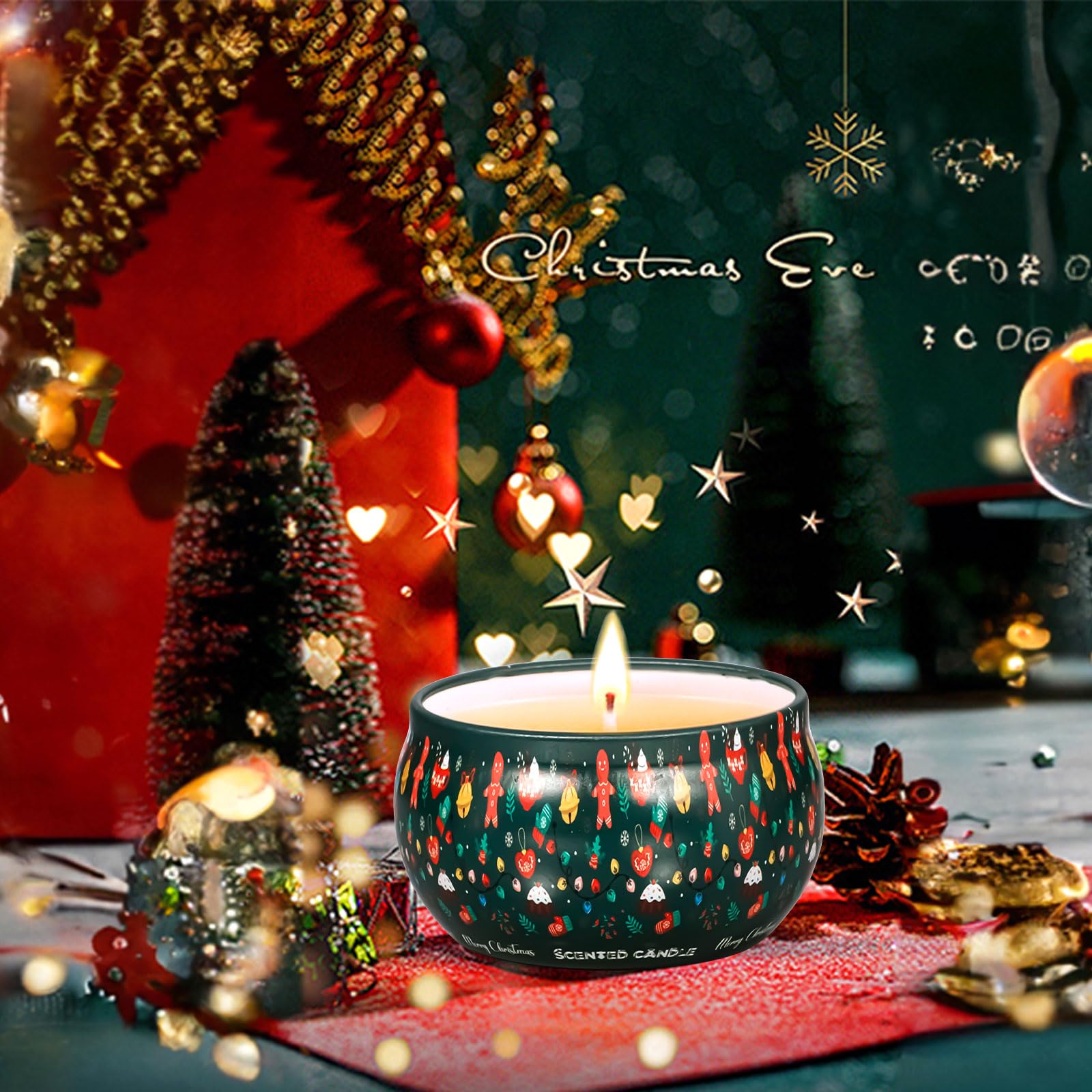 Set di 16 Candele Profumate Natalizie - Regalo, Bomboniere, Offerta per Natale, Compleanno e Decorazioni