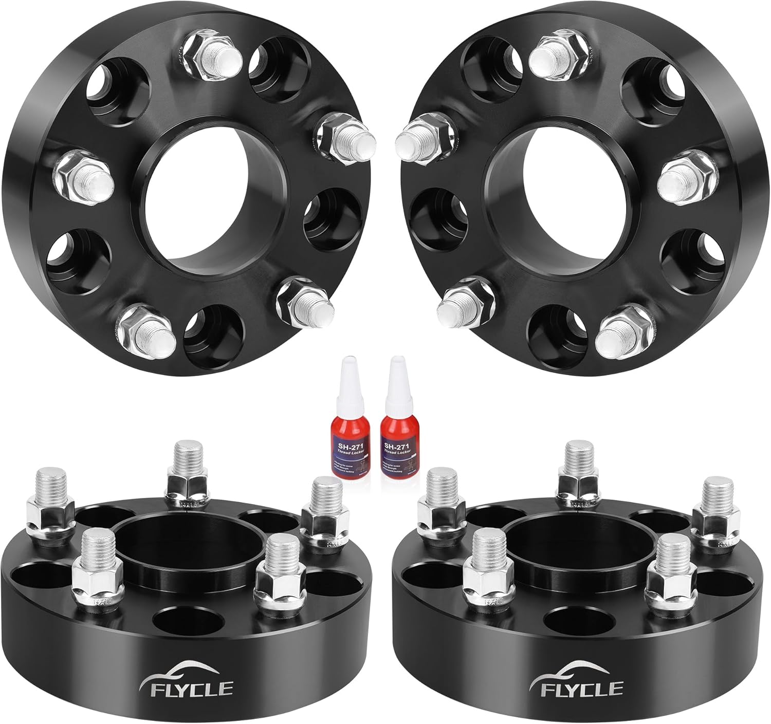 FLYCLE 1.5 inch 5x5 Hubcentric Wheel Spacers for 2018-2025 Wrangler JL/JLU, 2019-2025 Gladiator JT, 5x127mm Forged Wheel Spacer with 14x1.5 Studs & 71.5mm for 2011-2025 Grand Cherokee WK2 Durango