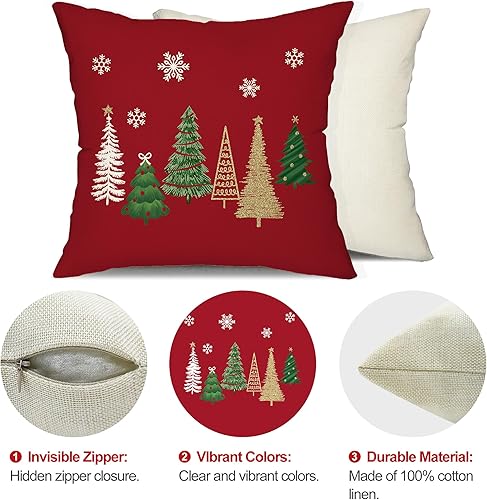 Miniatura 6 de DFXSZ TH-50A18 - Juego de 2 fundas de almohada de Navidad de 18 x 18 pulgadas, decoración de invierno y Navidad para el sofá del hogar