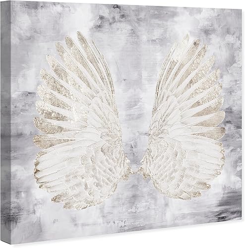 Miniatura 2 de Wynwood Studio Arte en lienzo envuelto contemporáneo de moda y glamour, alas de ángel de amatista, arte de pared para sala de estar, dormitorio y
