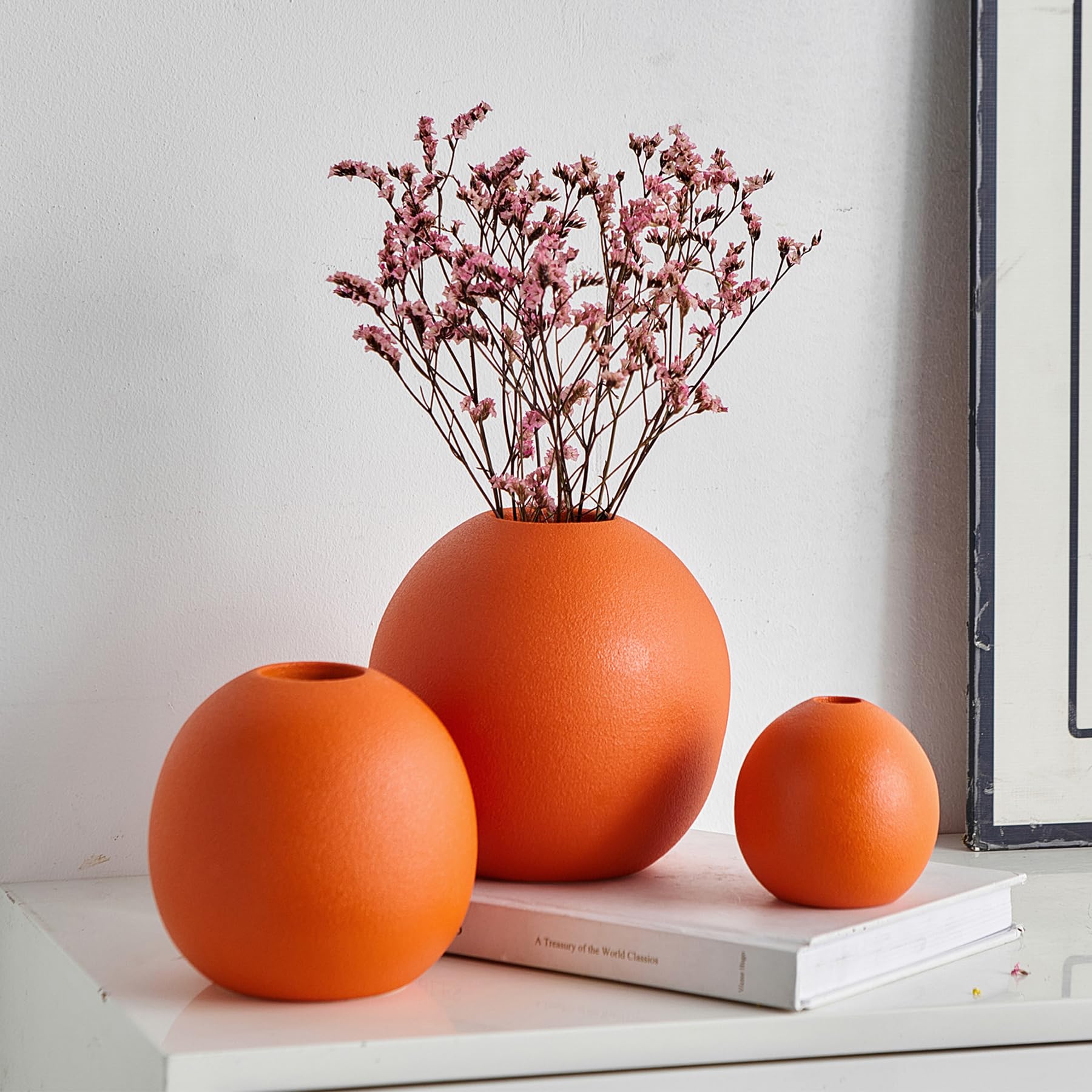 Amazon.co.jp: オレンジの花瓶 ホームデコレーション 3個セット