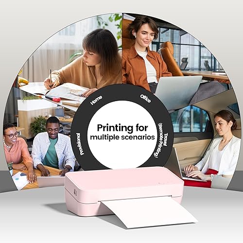 Miniatura 8 de PhoFuta Impresoras térmicas WiFi para uso doméstico, impresora inalámbrica sin tinta para viajes, impresora pequeña compatible con 8.5 x 11