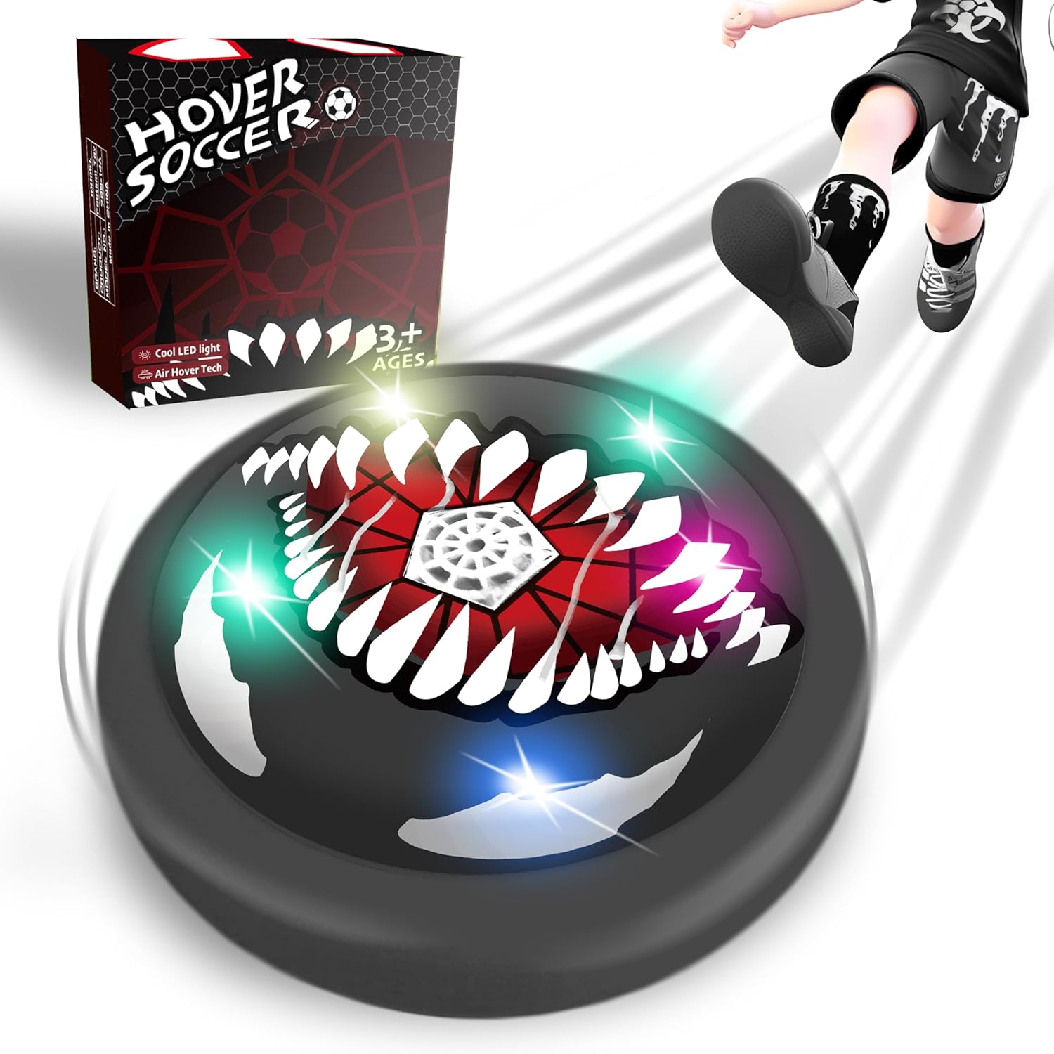 Boy Toys Hover Soccer Ball Indoor 3 4 5 6 7 8 9 10 Year Old Boy Birthday Gifts for 3 4 5 6 7 8 Year Old Boy Toys for 5 6 7 8 Year Old Soccer Toy with LED Lights