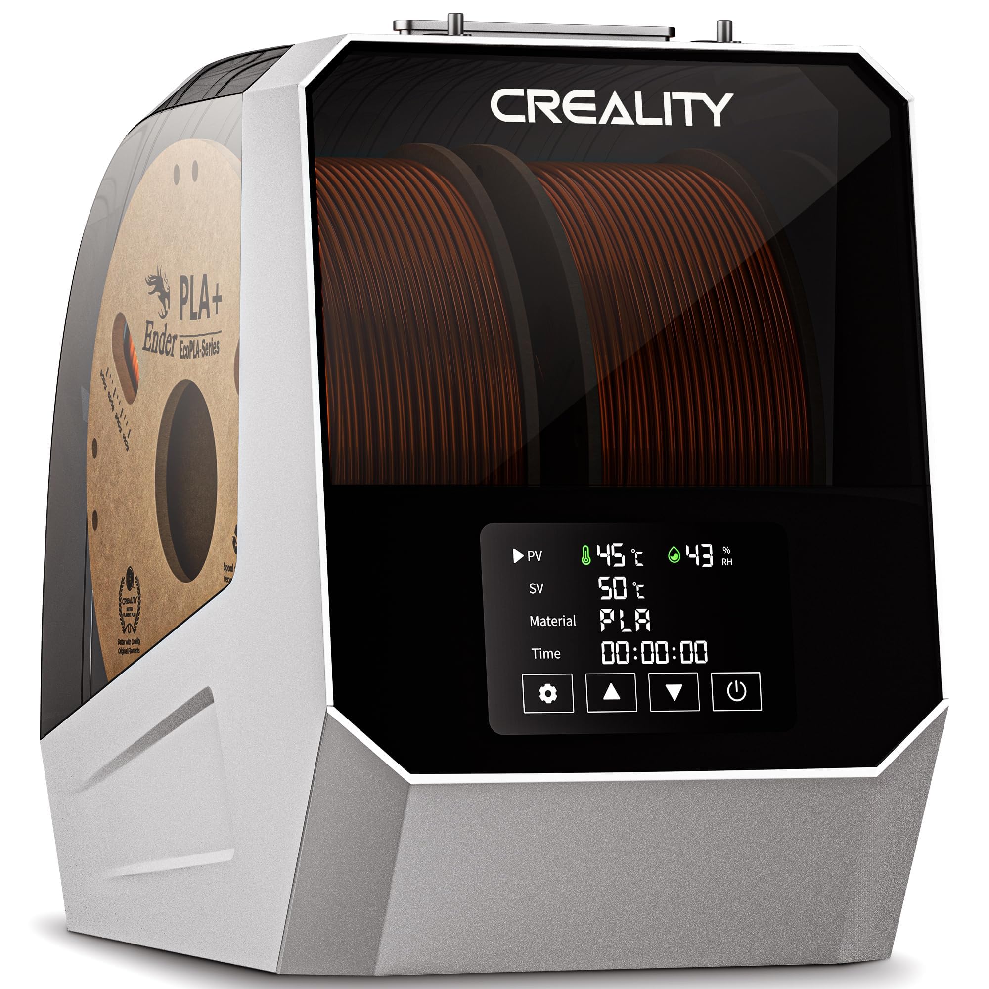Creality Space Pi suszarka filamentowa Plus, 2 rolki filamentu do drukarki 3D, suche pudełko z grzejnikiem PTC, szybkie nagrzewanie 360°, pudełko do przechowywania z wentylatorem, do PLA, PETG, ABS