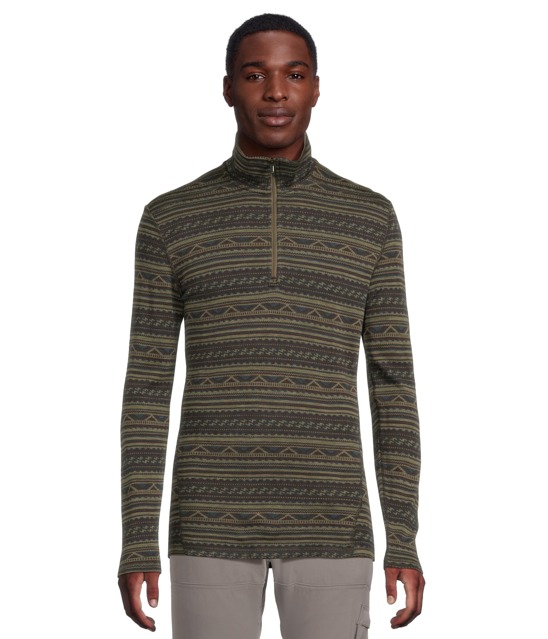 Smartwool Men's Standard Classic Thermal Merino Base Layer 1/4 Zip, Winter Moss Summit Soul