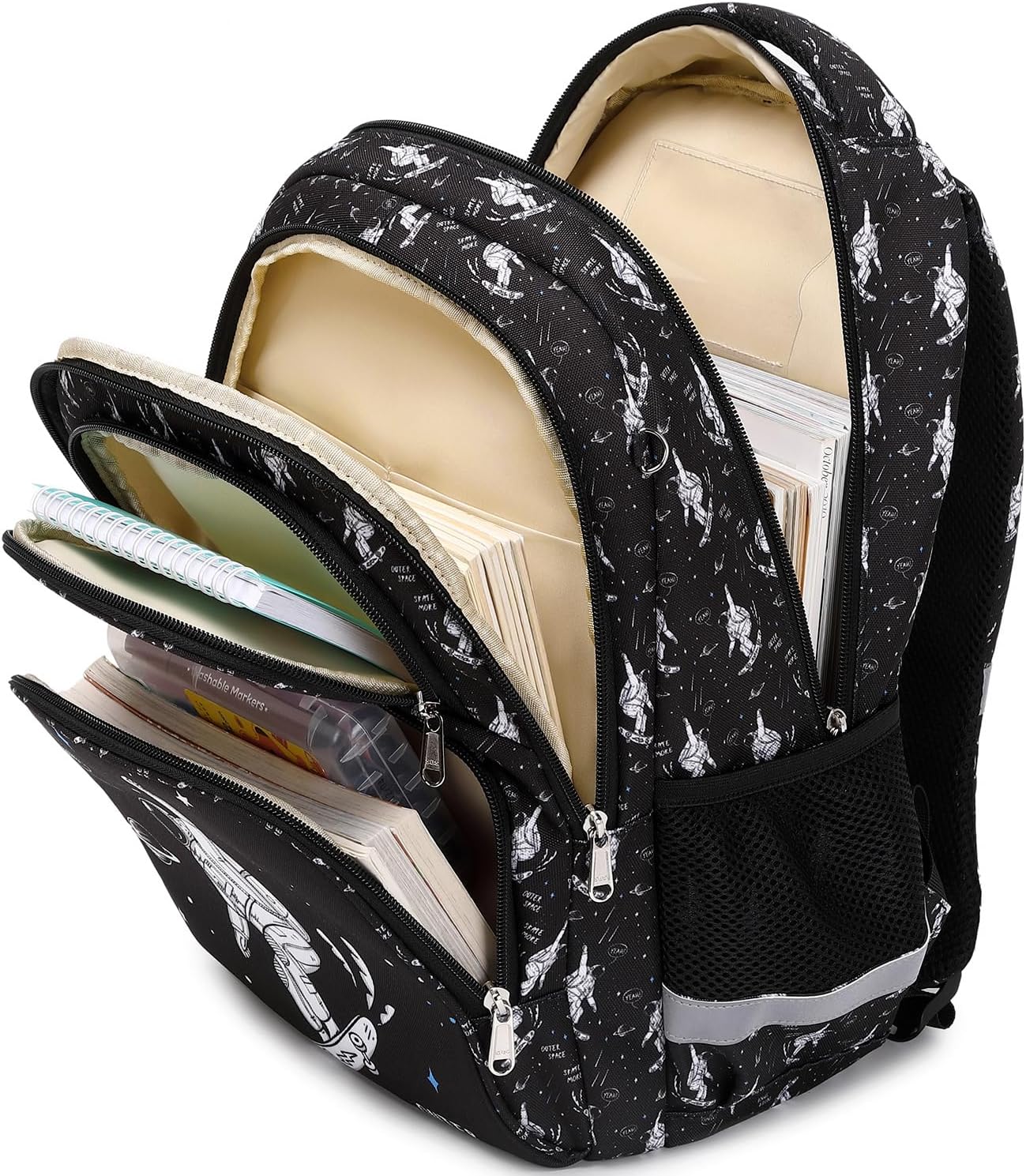 abshoo Cute Astronaut Kids School Backpack For Boys Elementary Kindergarten School Bag (Astronaut Black) - Image 4