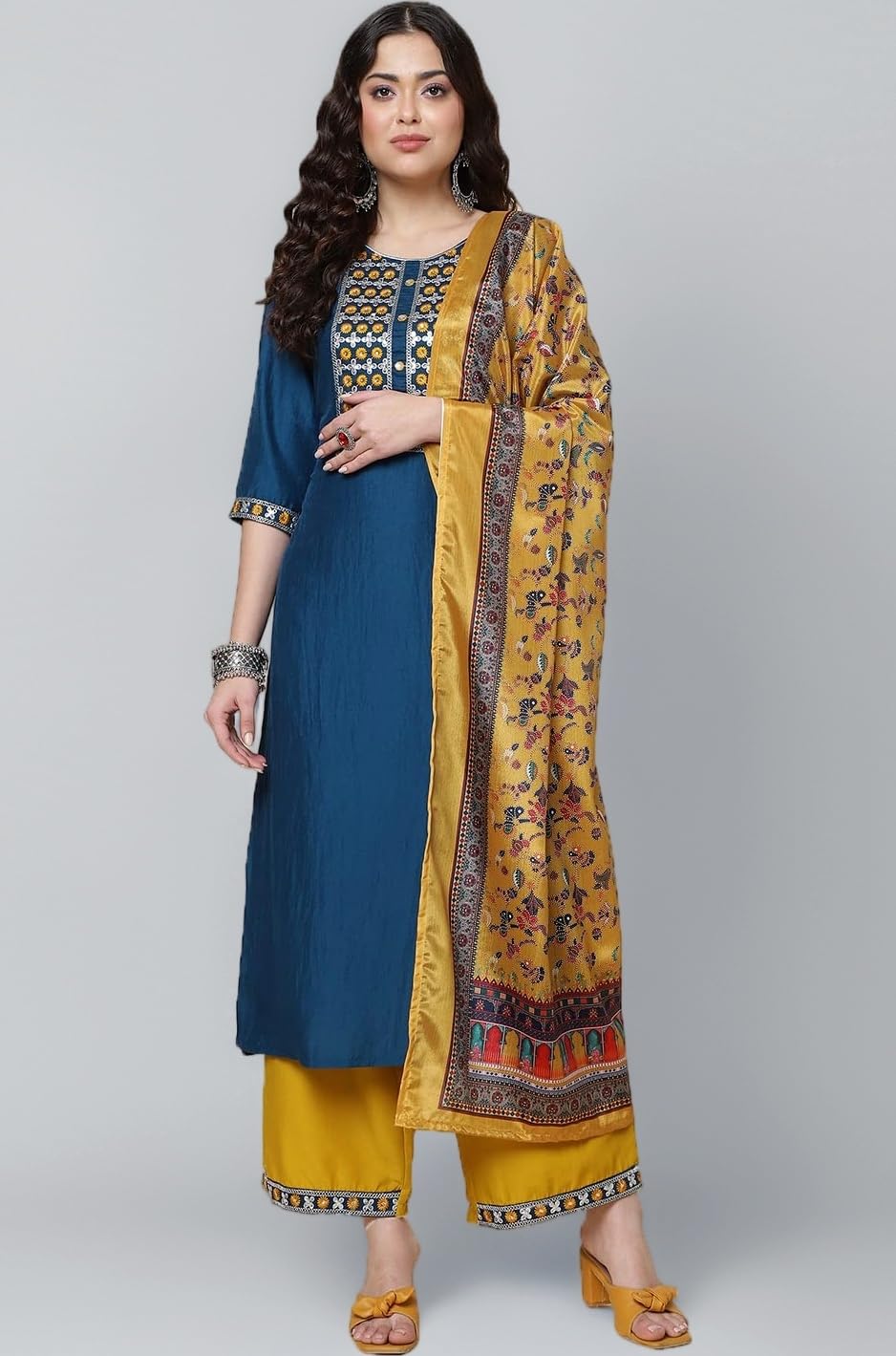 Silk Embroidered Kurta Set for Women