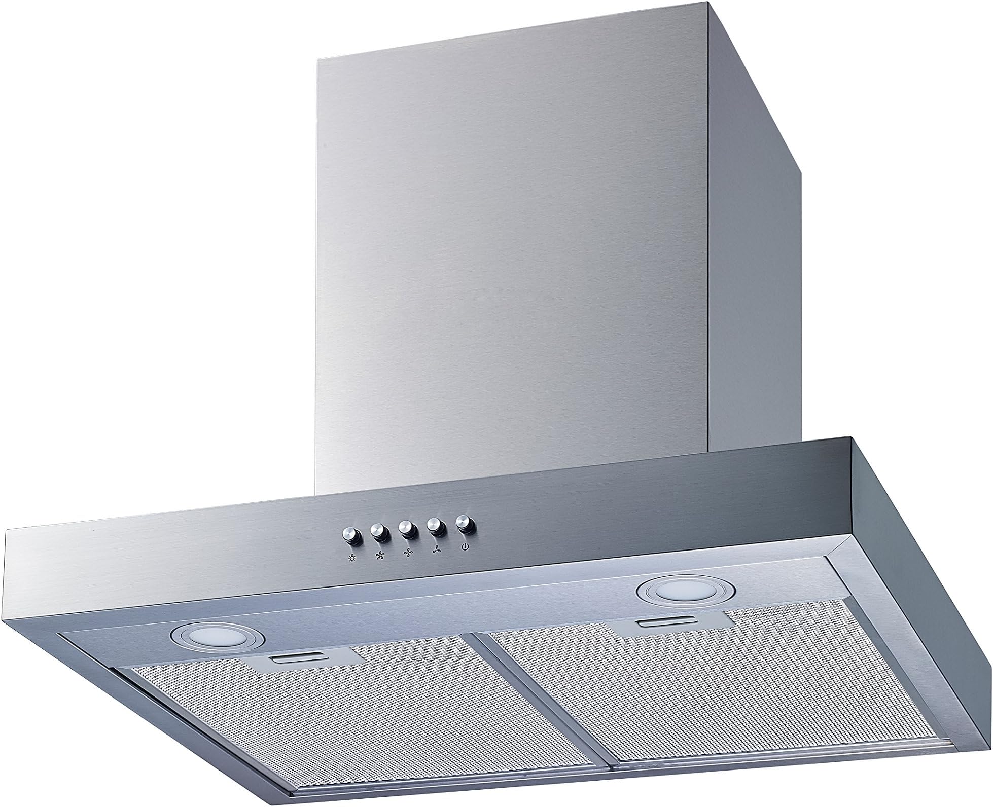 Winflo 30 In. Convertible Stainless Steel Wall Mount Range Hood with Mesh Filters and Push Button Control