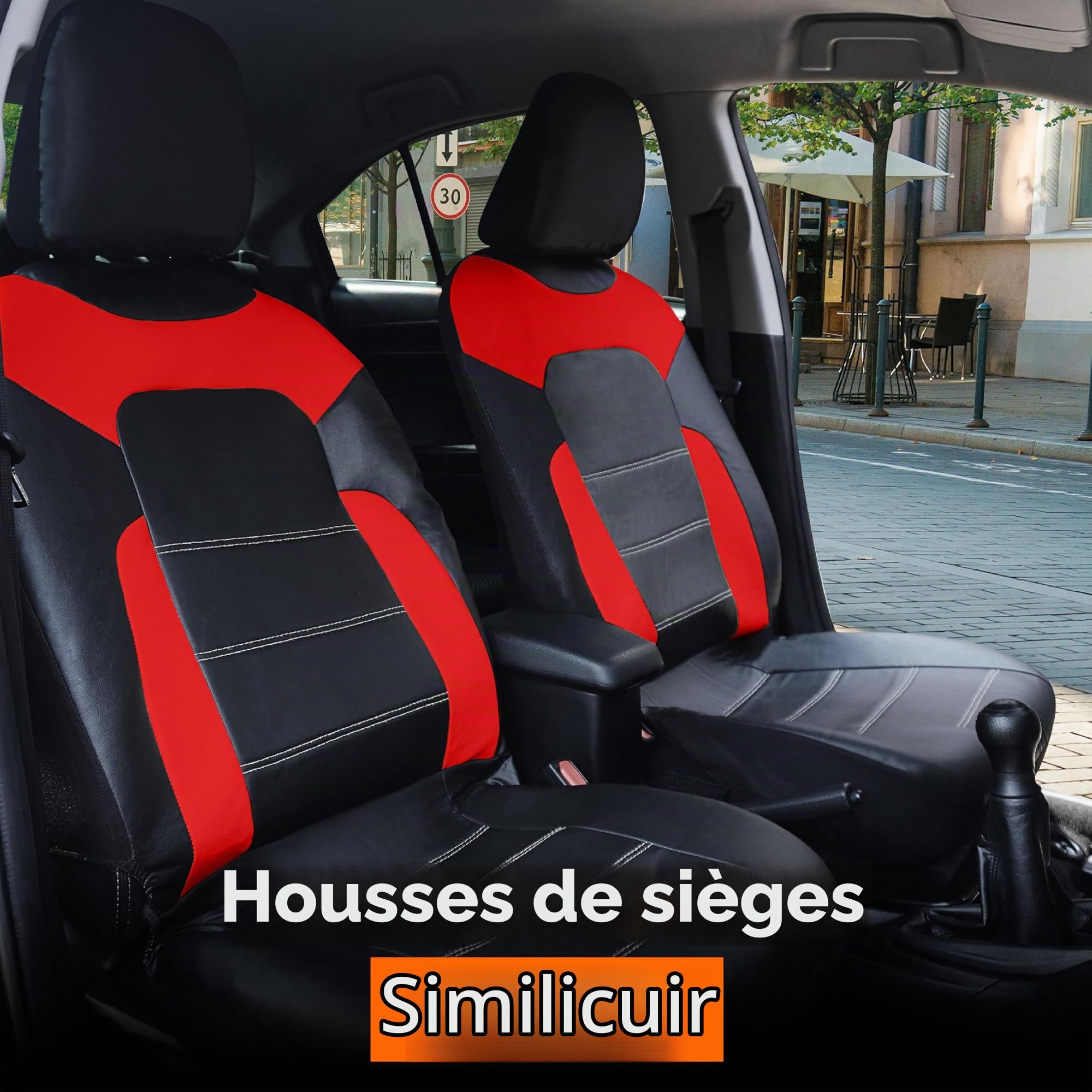 upgrade4cars Housses de Siège de Voiture Avant Simili-Cuir Universelle