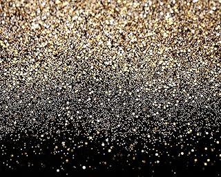 AIIKES 10x8FT Golden Bokeh Photography Backdrop Black and Gold Backdrop Wedding Family Birthday Party Decoration Newborn Photo Backdrop Studio Props 11-547