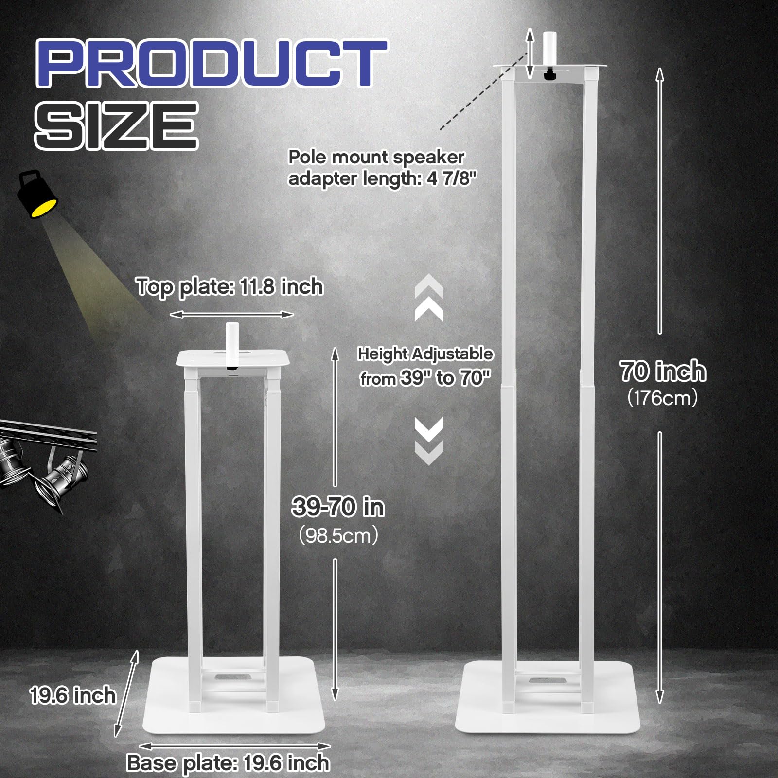 Amazon.com: Cinnvoice 2 Set DJ Totem Light Stand Adjustable,3.3