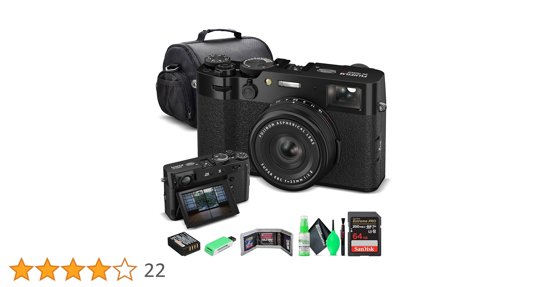 富士フイルムX100VI 付属品多数　1900ショット 保証書　元箱他 FUJIFILM 【新品・他店保証印有】 富士フイルム コンパクト