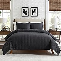 Vista 56 de HORIMOTE HOME Juego de edredón 100% algodón tamaño individual, juego de colcha prelavada de 2 piezas, color azul bebé, funda de cama acogedora