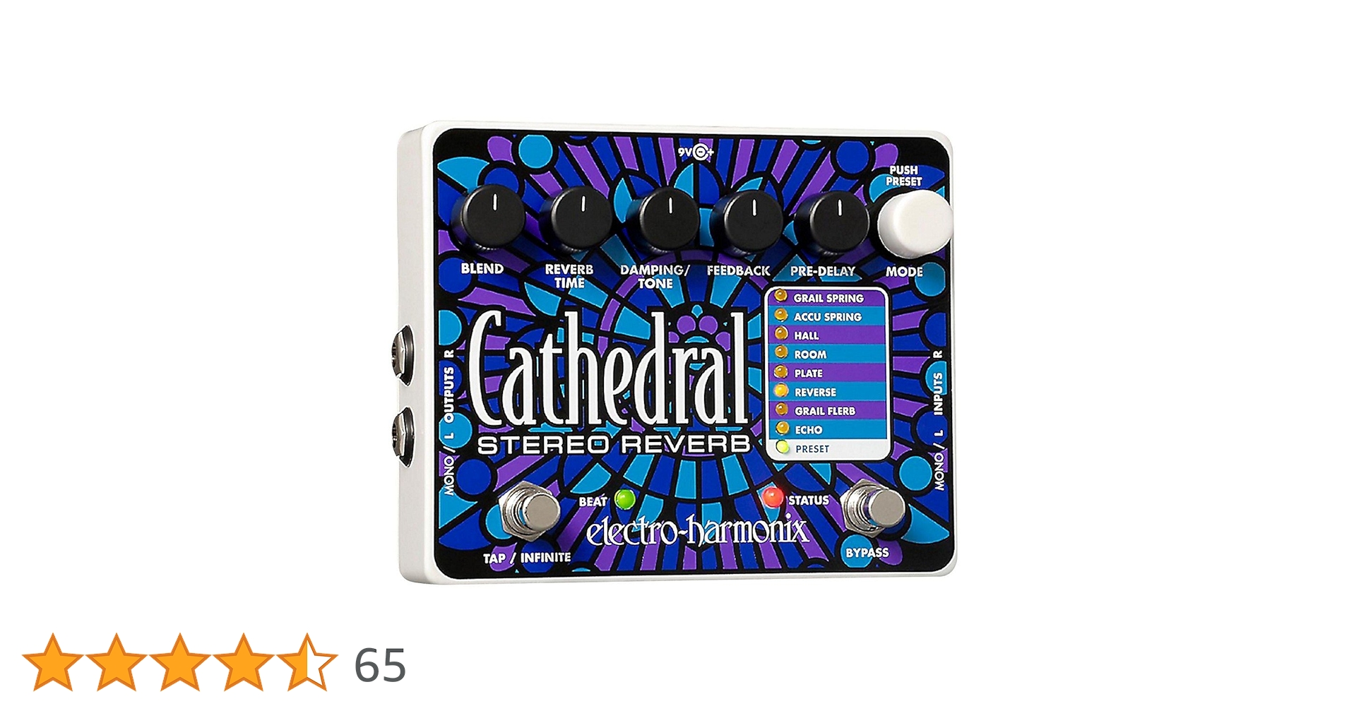 ギター Electro-Harmonix Cathedral Stereo Reverb Pedal Electro-Harmonix Cathedral Stereo Reverb - CATH