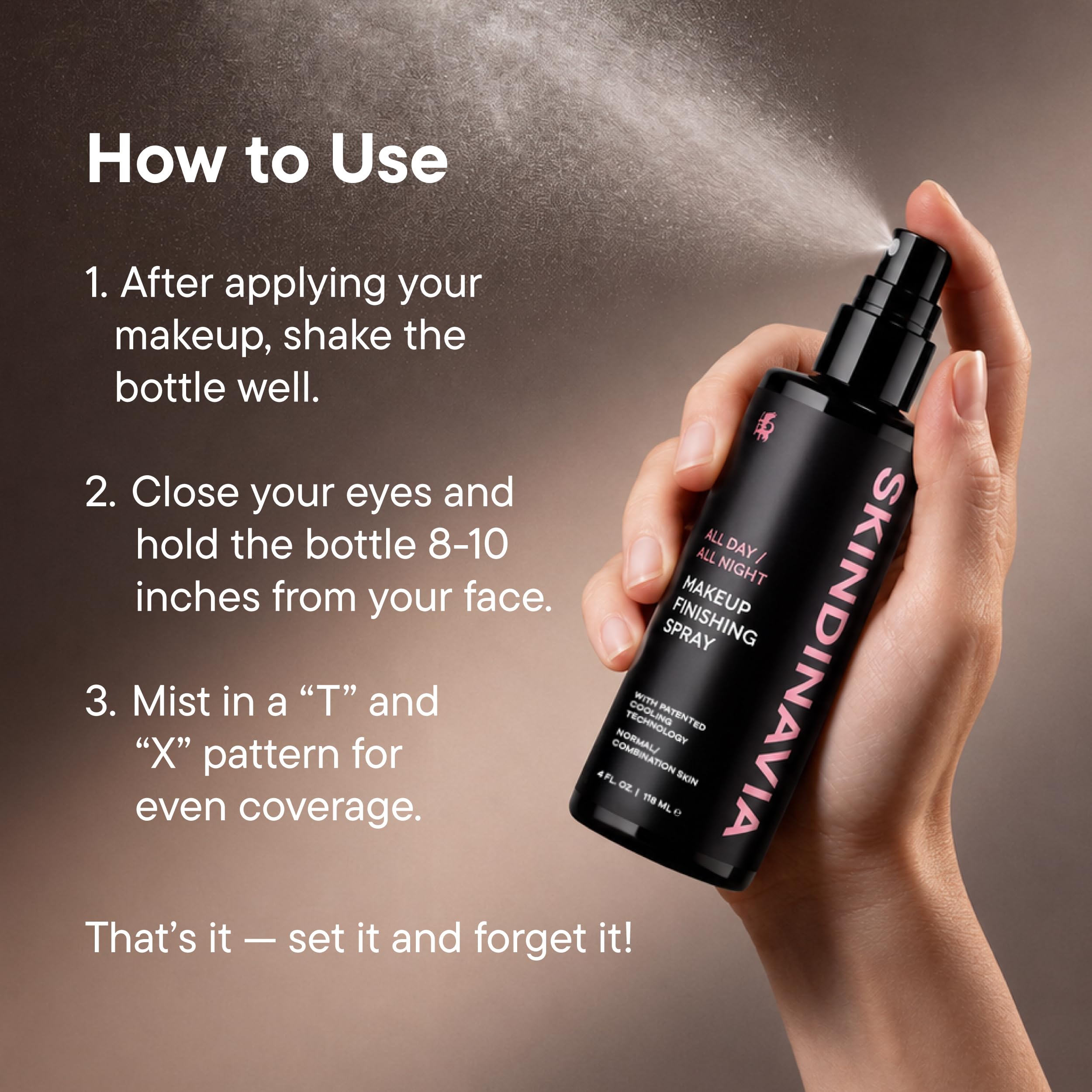 SKINDINAVIA - Skindinavia the makeup Finishing Spray, brautfixierendes Spray, Temperaturkontrolle für den ganztägigen Gebrauch