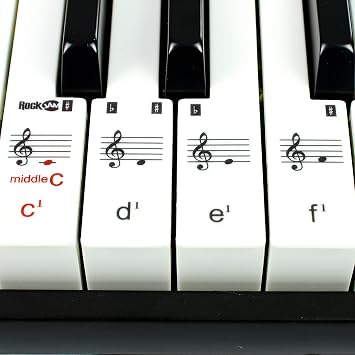Keyboard piano with music stand key note stickers & Simply Piano app