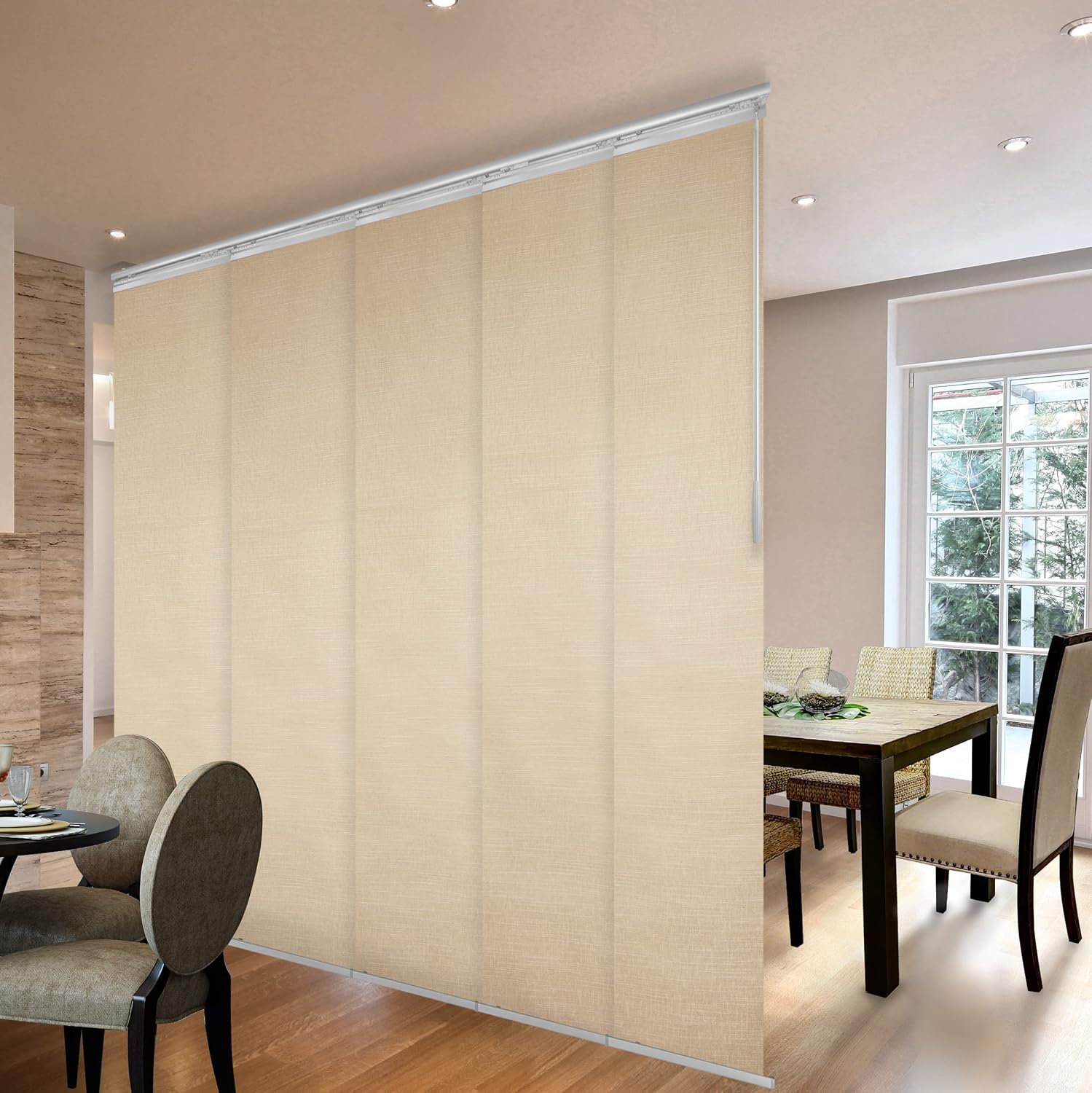 A&F Rod Décor - Dutch Orange 5-Panel Single Rail Panel Track Extendable 58"-110"W x 94"H, Panel width 23.5"