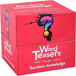 ? WORD TEASERS Random Knowledge Trivia Cards - Fun Trivia Game for Family, Kids, Parties & Travel - 150 Trivia Questions & Conversation Starters