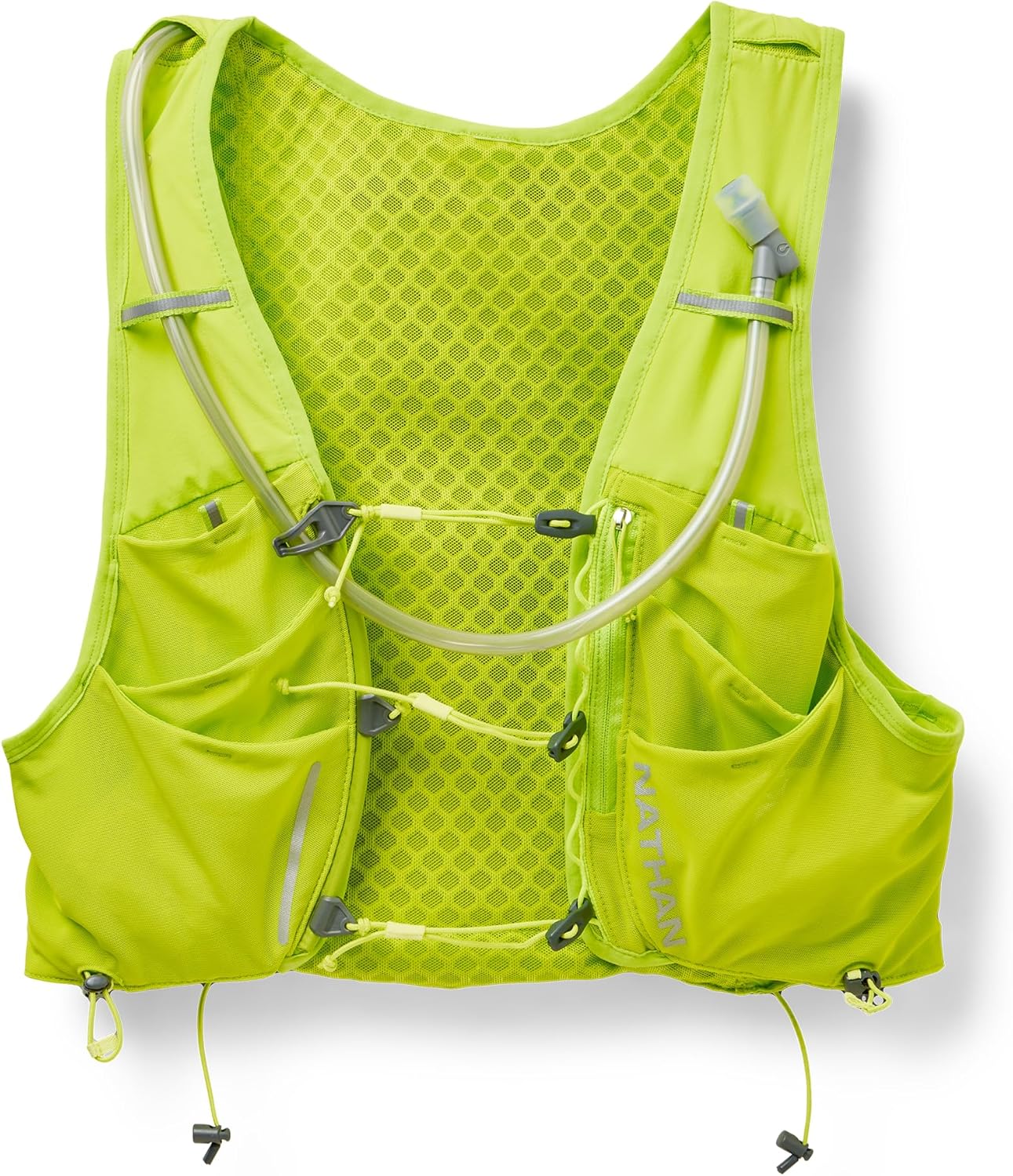 Nathan Hydration Vest 12L for Running & Hiking - Quick-Fit Adjustments, Breathable Mesh, 1.6L Insulated Bladder, Lightweight 8.8 oz, 6 Power Mesh Pockets, Diagonal Zip - Pinnacle Pro