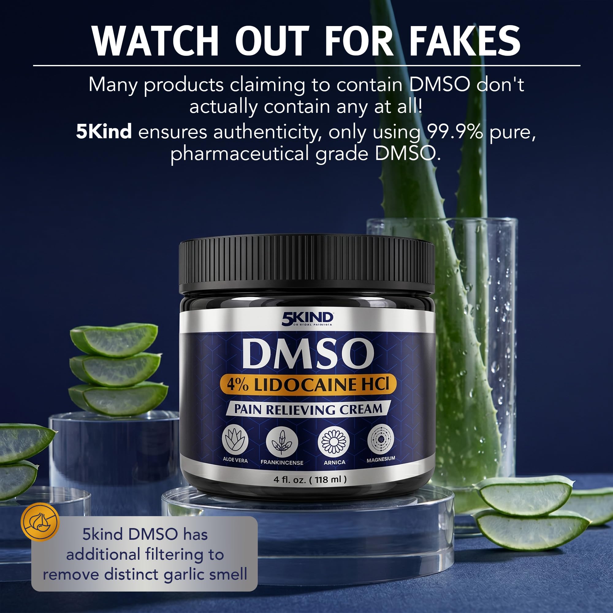 5Kind DMSO Cream with Lidocaine for Pain Relief 4 fl oz - Made in the USA — Amazon image 7