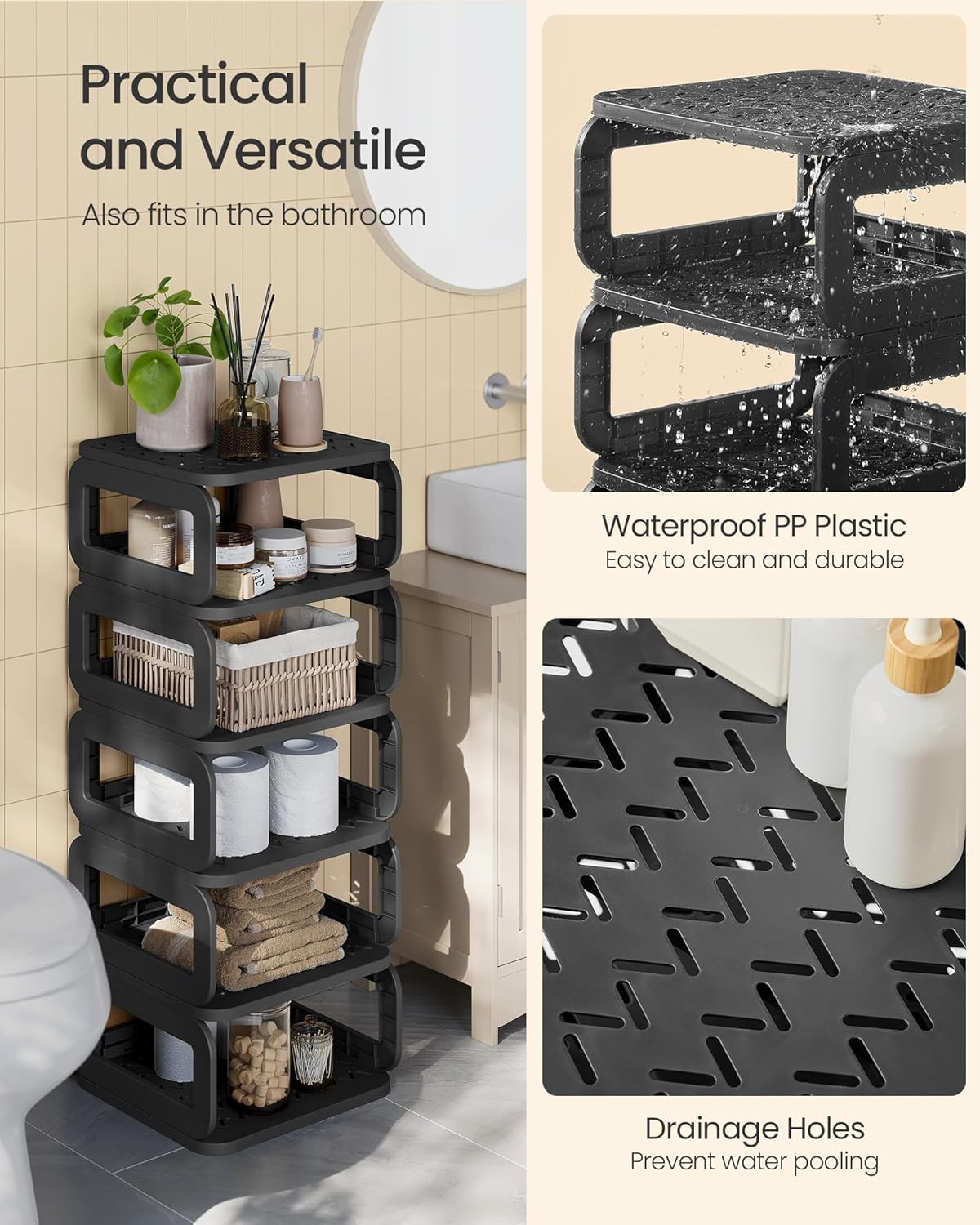 SONGMICS Shoe Rack, Shoe Organizer, 6 Shelves, Shoe Storage, Narrow Shoe Shelf, Open Shelf for Entryway, Living Room, Bathroom, Space-Saving, Ink Black ULPC037B01