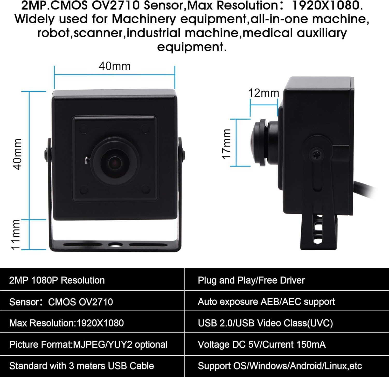 Flаѕh Dеаlѕ - 80% оƒƒ USB Camera Full HD 1080P USB Webcam Mini Camera,2MP High Frame Rate@100fps USB with Cameras,Wide Angle 180 Degree Fisheye Lens Camera USB,OV2710,Plug&Play,USB Cameras with UVC for Windows,Android,Mac Suреr Sаlе 🛒 USB Camera Full HD 1080P USB Webcam Mini Camera,2MP High Frame Rate@100fps USB with Cameras,Wide Angle 180 Degree Fisheye Lens Camera USB,OV2710,Plug&Play,USB Cameras with UVC for Windows,Android,Mac