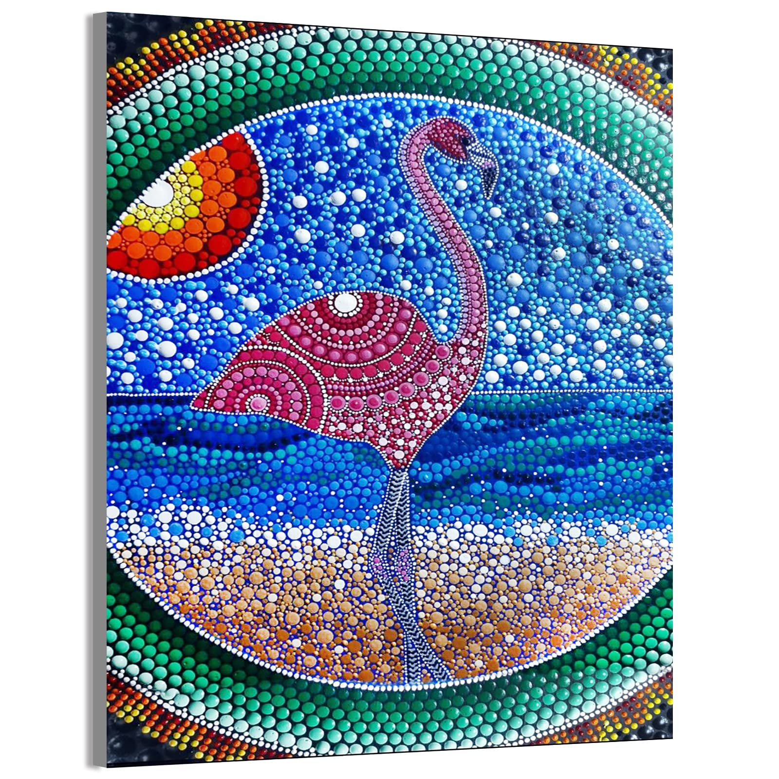Yisynf Diamond Painting Kits for Adults,Special-Shaped Drill DIY 5D Round Full Drill Art Perfect for Relaxation and Home Wall Decor Gift Flamingo(11.8x15.7in)