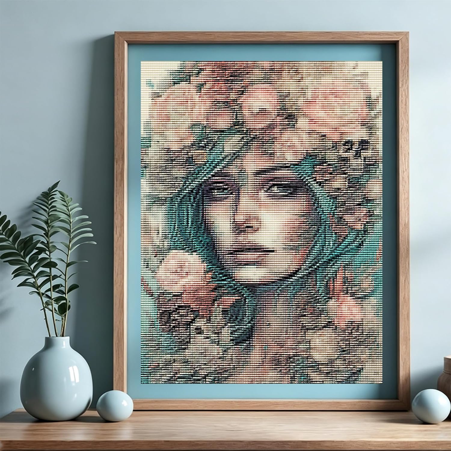 MIJVFNB Flower Skull Lady Cross Stitch Kits for Beginners Stamped Cross Stitch Supplies Needlework DIY 11CT 3 Strands Cotton Thread Printed DIY Needlepoint Kits, 12x16 inch