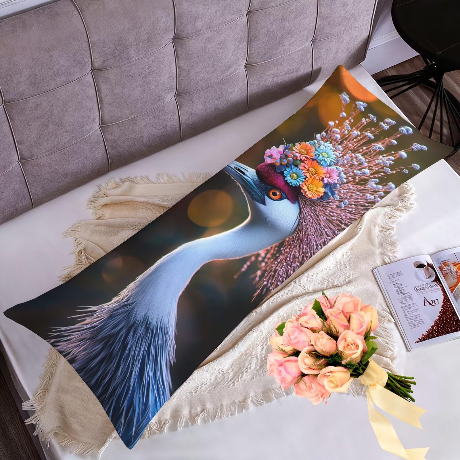 U00-784 poszewki na poduszki ze zwierzętami, 60 x 180 cm, miękkie, aksamitne, prostokątne, dekoracyjne poszewki na poduszki, z ukrytym zamkiem błyskawicznym, na sofę, łóżko, do salonu