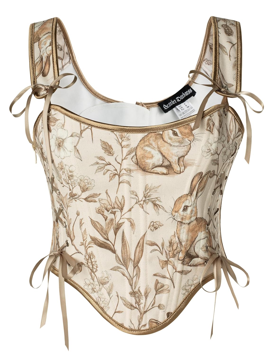 Scarlet Darkness Corset Tops for Women Renaissance Lace Up Floral Bustier Tops Size 6-16