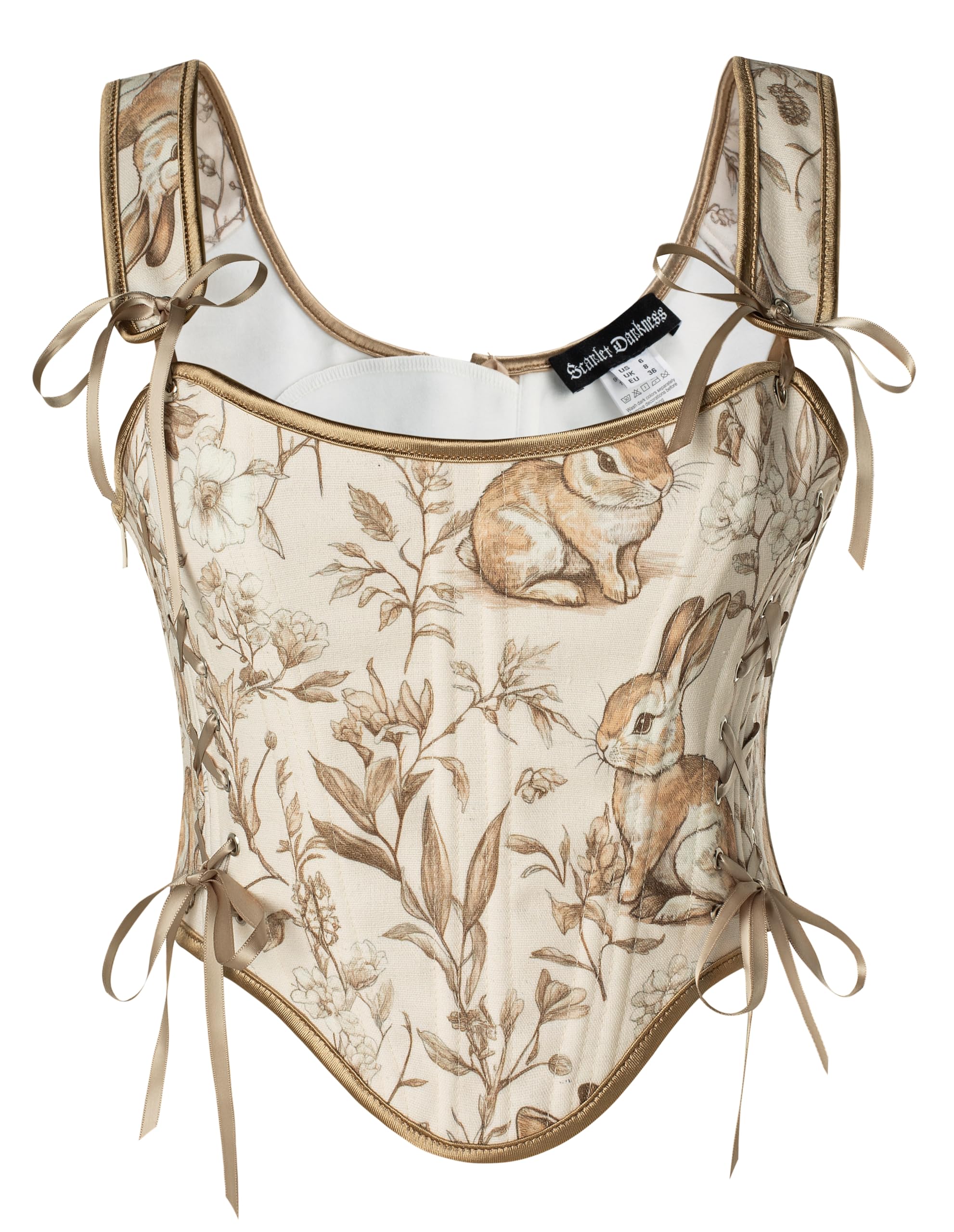 Scarlet Darkness Corset Tops for Women Renaissance Lace Up Floral Bustier Tops Size 6-16