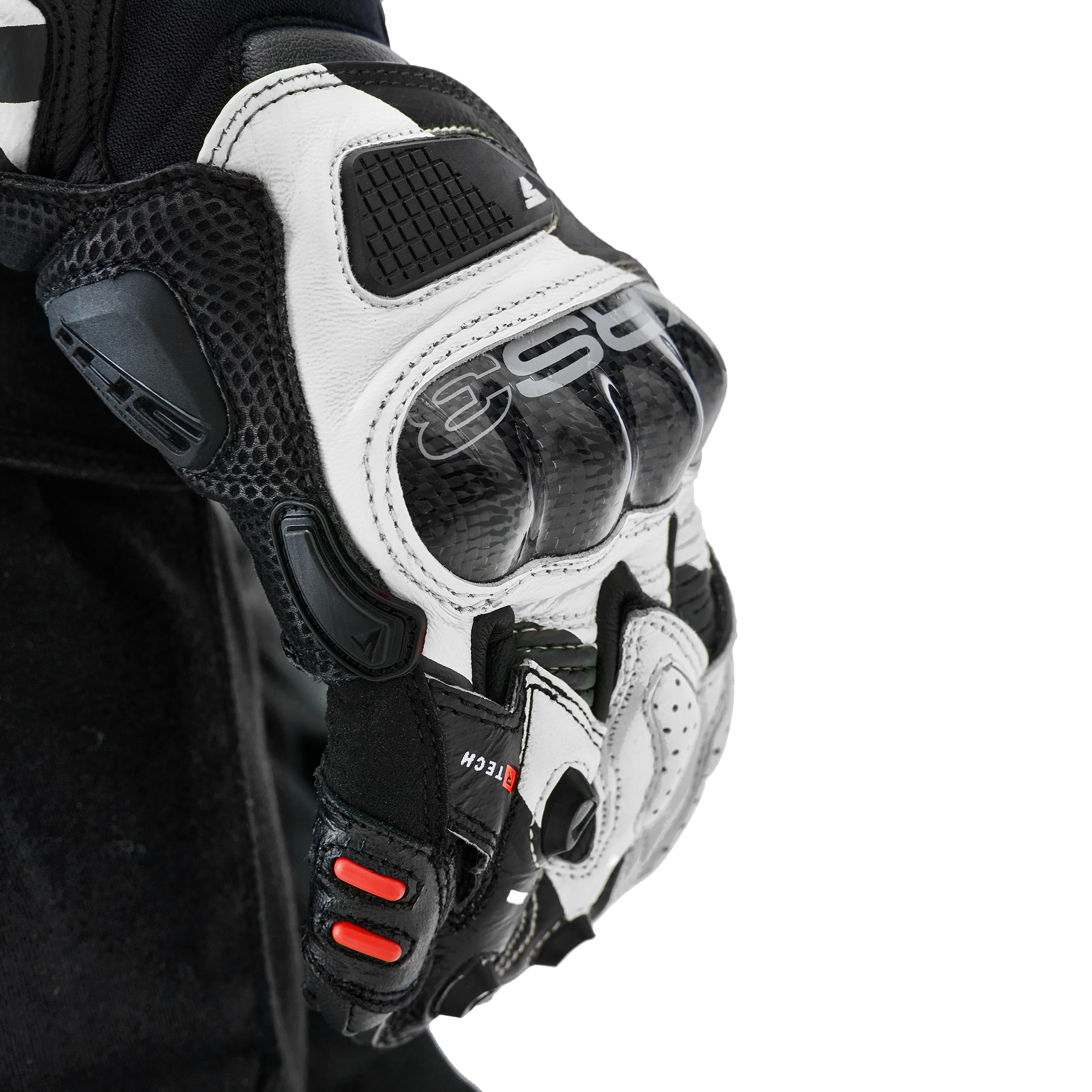 SHIMA XRS-3 Motorrad Handschuhe Herren Leder Kurze Sport Motorradhandschuhe Schutz Touchscreen Stadt Lederhandschuhe Motorcycle Belüftet Verstärkt Perforiertes Leicht (Herren, Weiß, 3XL)