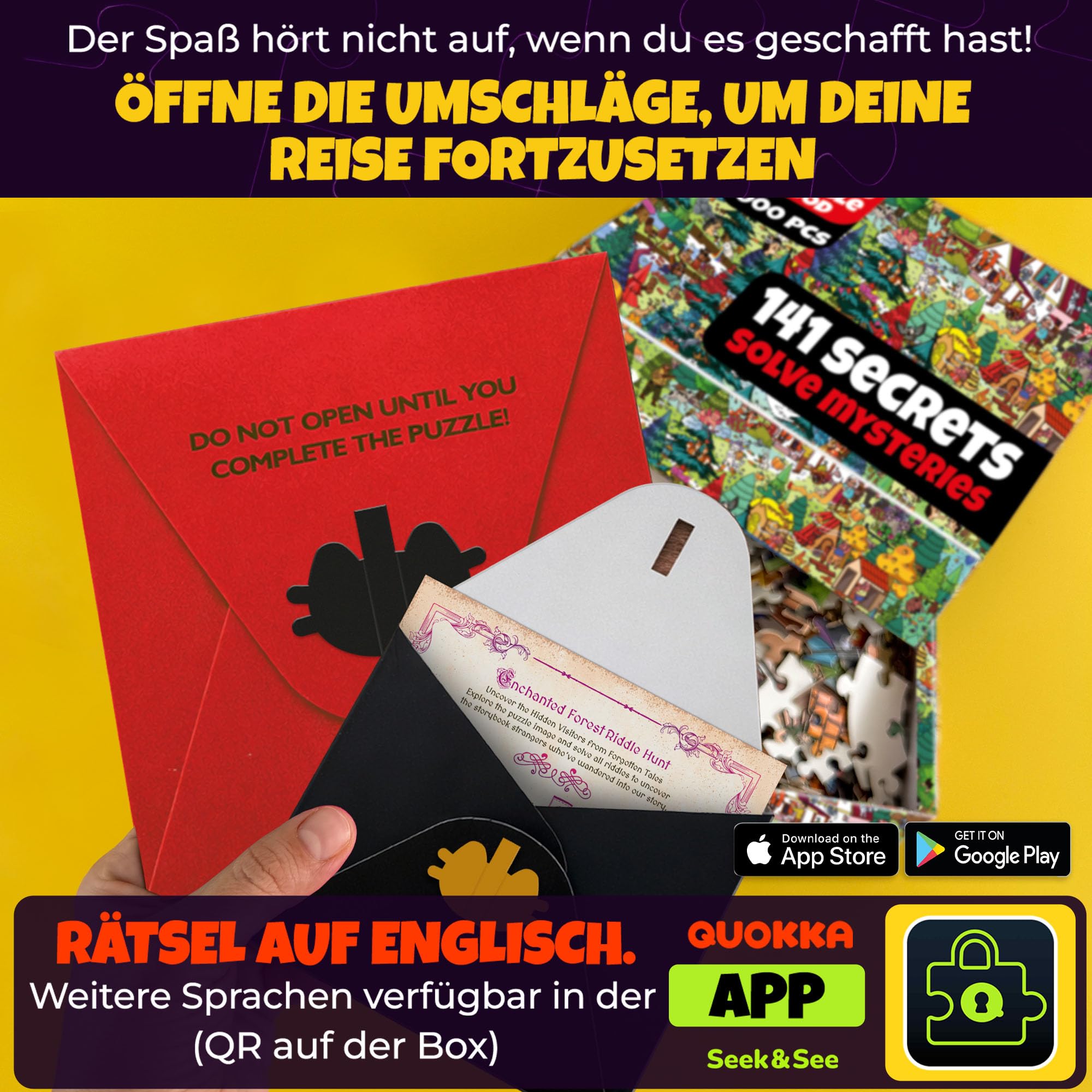 Puzzle für Erwachsene 1000 Teile – 1000-Teile-Puzzles für Erwachsene | 3er-Set Märchenpuzzles – Alice im Wunderland, Smaragdkönigreich und Rotkäppchen – Verborgene Geheimnisse – Kreatives Geschenk