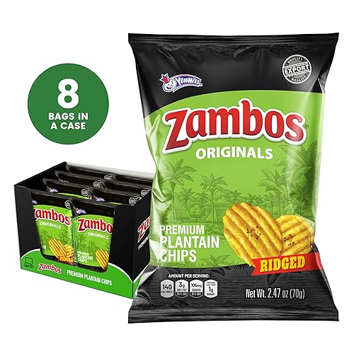Miniatura 3 de Zambos Chips de plátano originales, chips de plátano prémium de corte acanalado crujiente, paquete de 8 unidades de 2.47 onzas