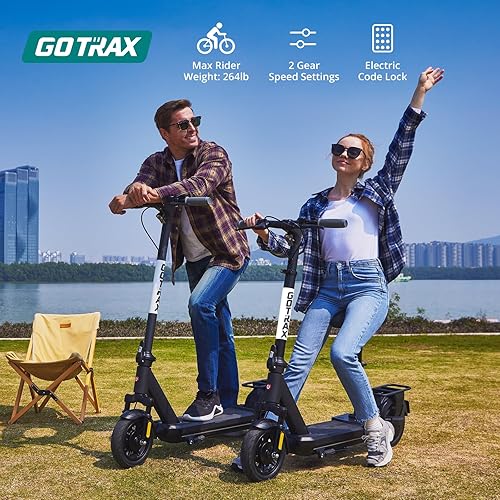 Miniatura 8 de Gotrax Patinete eléctrico, neumático de 10 pulgadas, máximo 1838 millas, velocidad máxima de 20 Mph, luz trasera de cuerpo y faros delanteros de